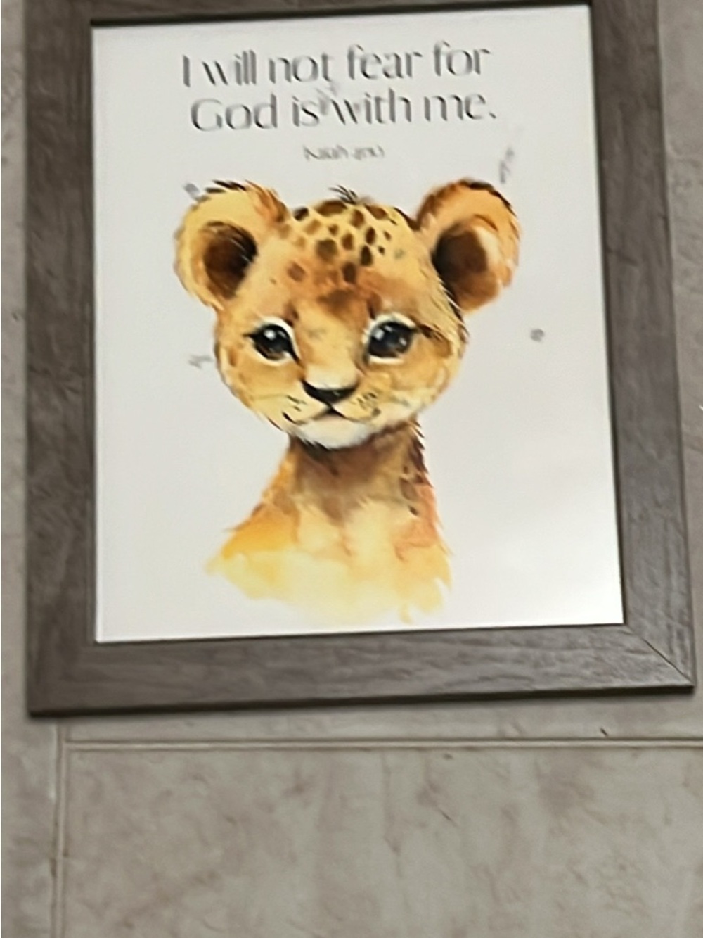 Cute Baby lion Christian I will not fear for God is with me Isaiah 41:10